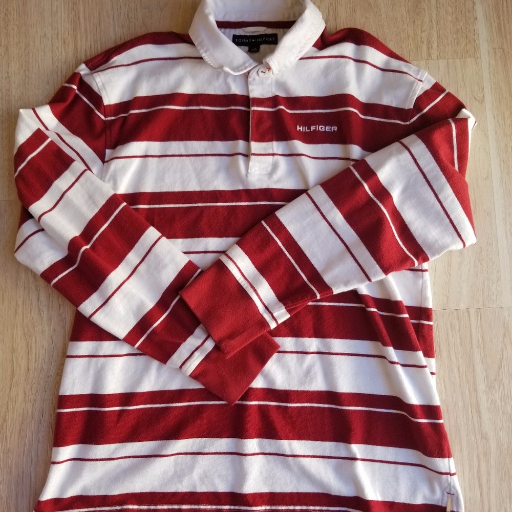 Vintage Tommy Hilfiger Rugby Polo Sweater Sz Large