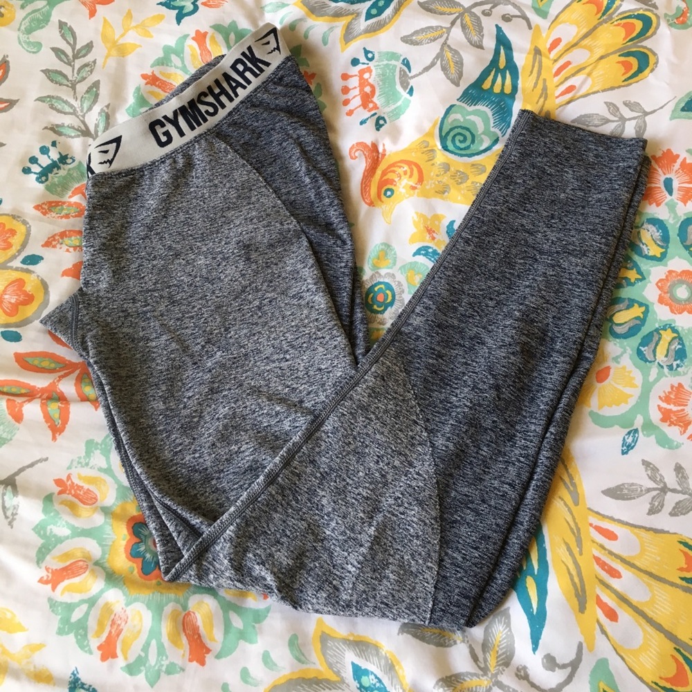 Gymshark flex leggings in gray/sapphire blue