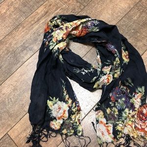 Navy Floral Scarf — $3/15