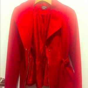 Red Peplum Peacoat