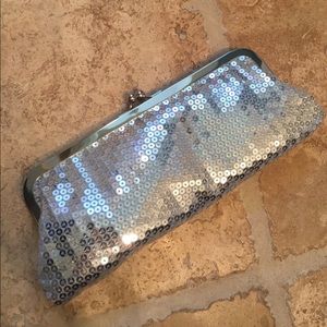 LOFT sequin clutch