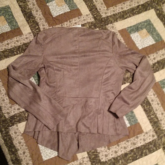 LAST 1 🍁 Latte Faux Suede Moto Jacket - Picture 4 of 5