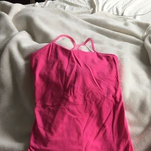 Lululemon Power Y Tank, pink yoga top