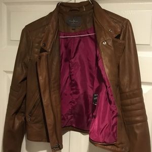 Cole Haan leather moto jacket