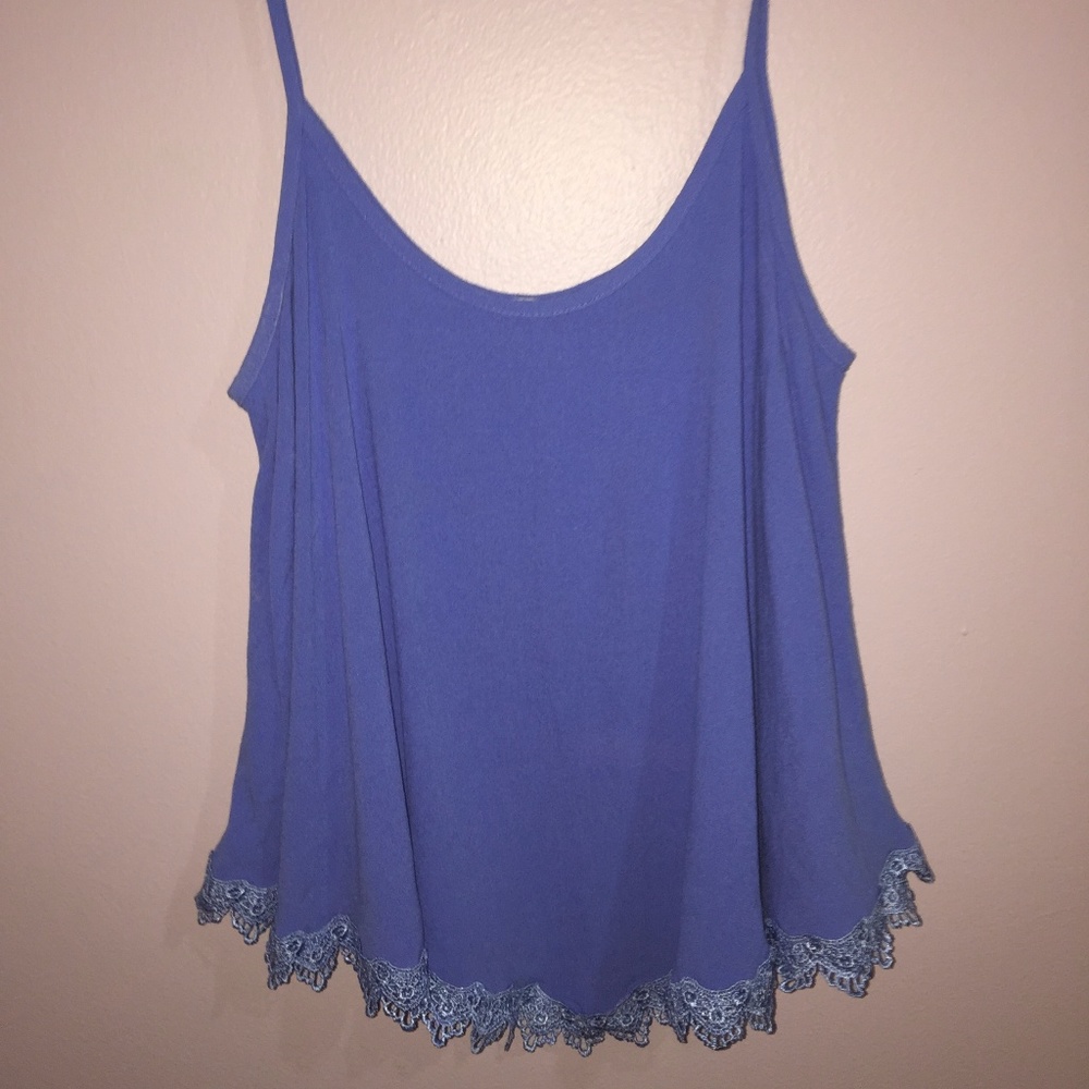 Periwinkle Lace-Edged Tank