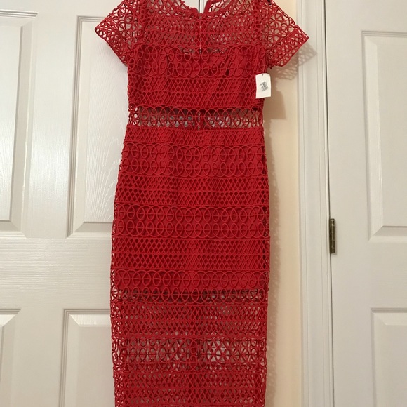 Just Me Illusion Lace Dress - Picture 1 of 6