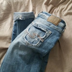 Womens silver jeans size 26