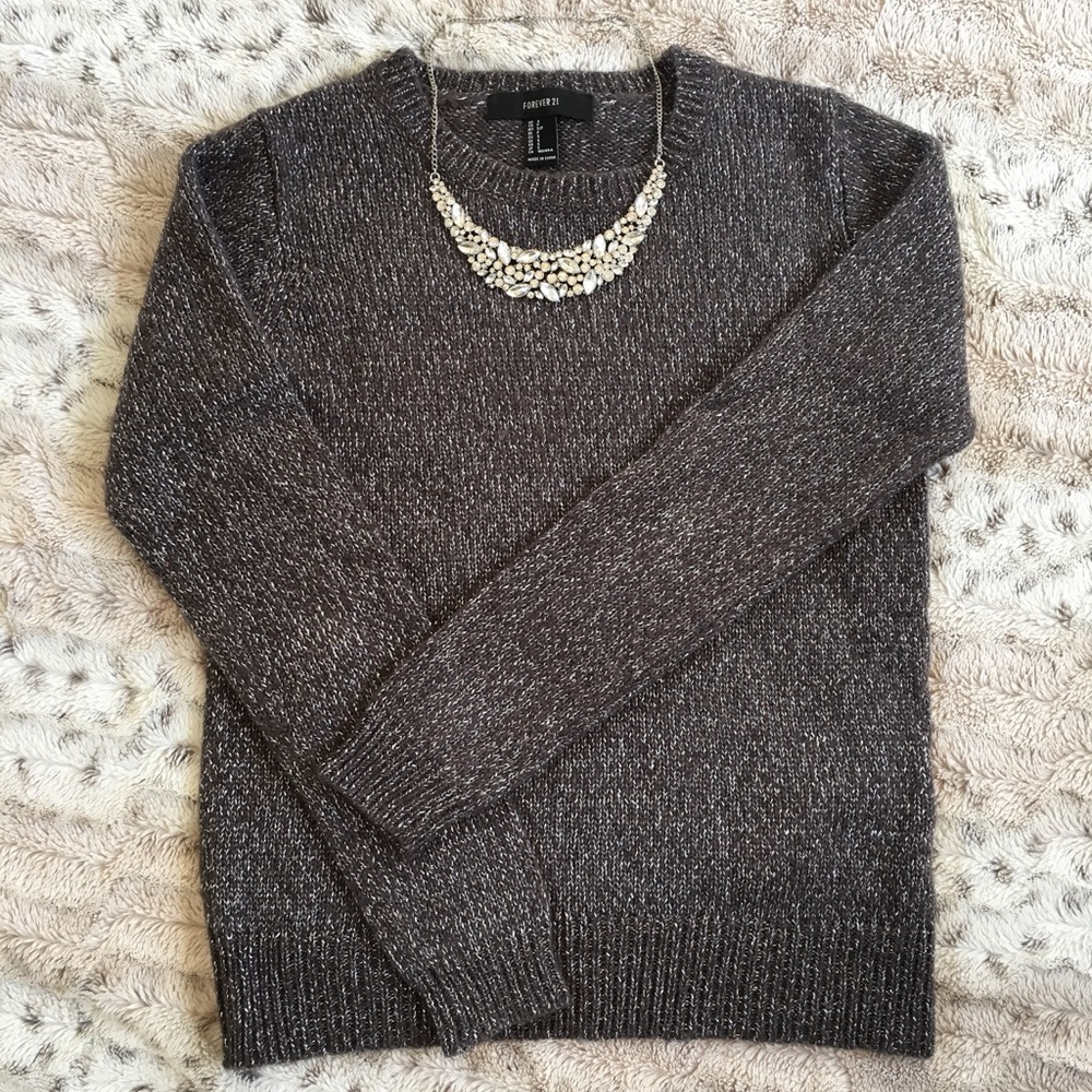 Silver metallic sweater