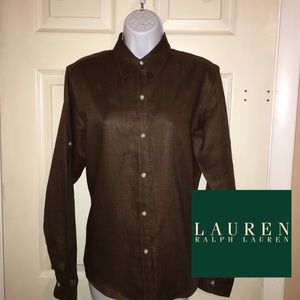 Lauren Ralph Lauren Linen Blouse Size Small