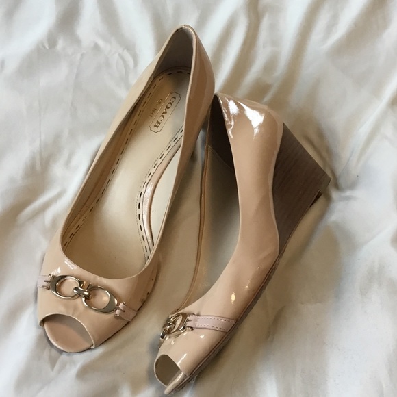 Coach patent leather peep toe shoes - Picture 1 of 1