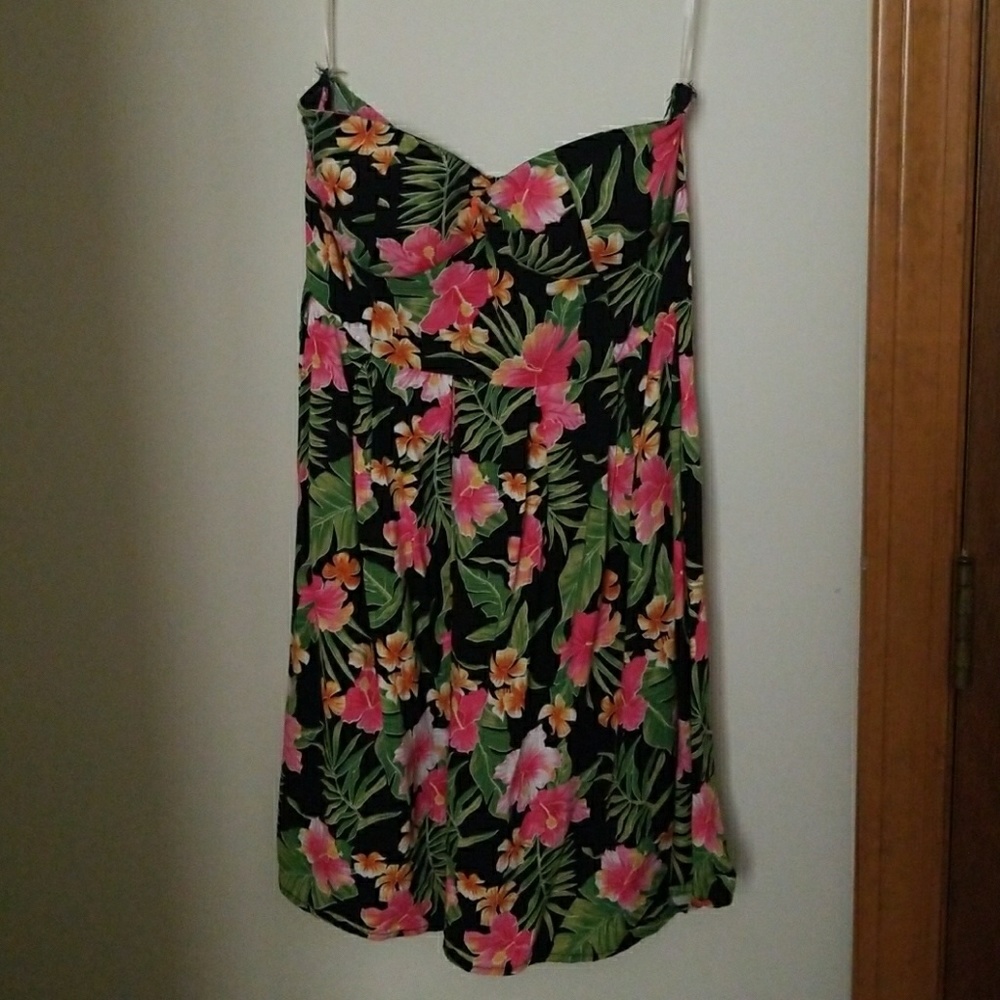 Strapless floral dress