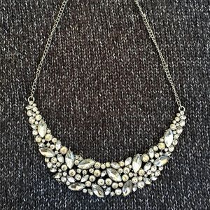 Silver, clear jewel necklace