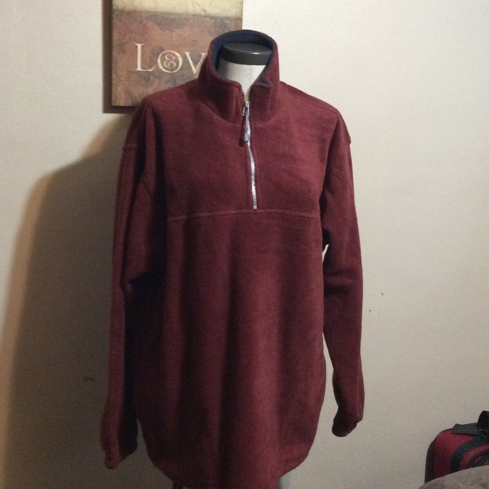 Rust colored zipper front pull over