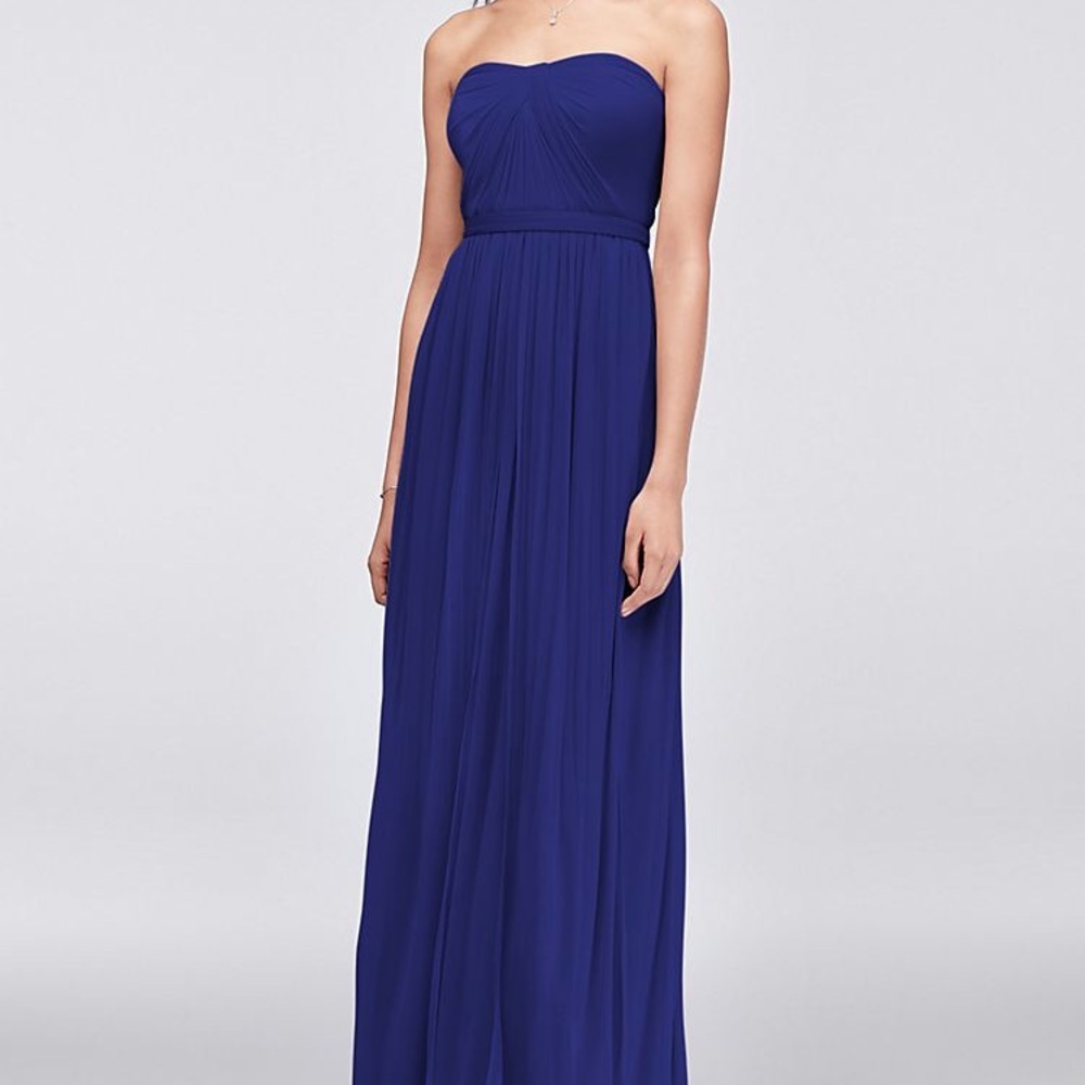Cobalt David’s Bridal convertible bridesmaid dress