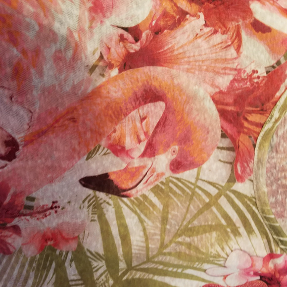Coral Bay Womens Flamingo Print Slub Top - Picture 3 of 5