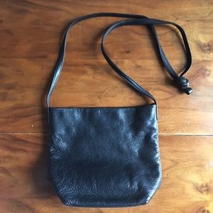 Baggu Cross Body Purse in black leather