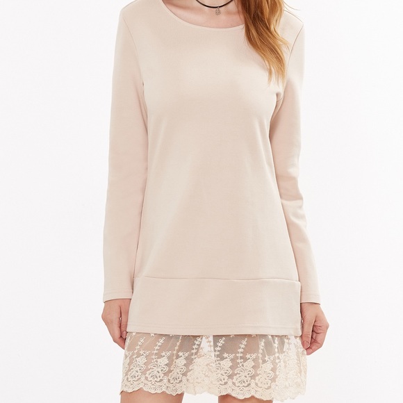 ⚡️SALE🆕🎷Love sleeve Apricot dress w/lace trim - Picture 5 of 7