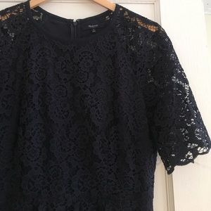 Madewell navy blue lace dress