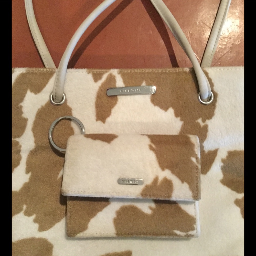 Imitation cowhide bag with coin purse