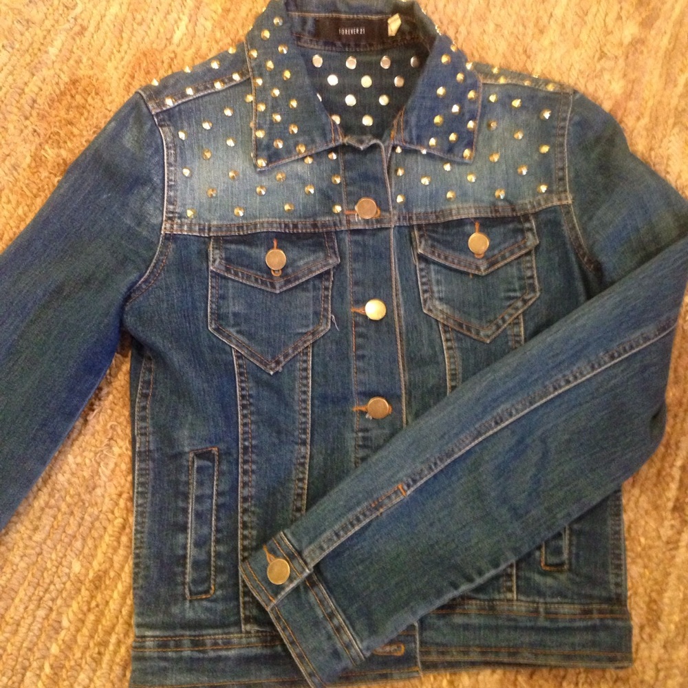 Forever 21 denim studded jacket