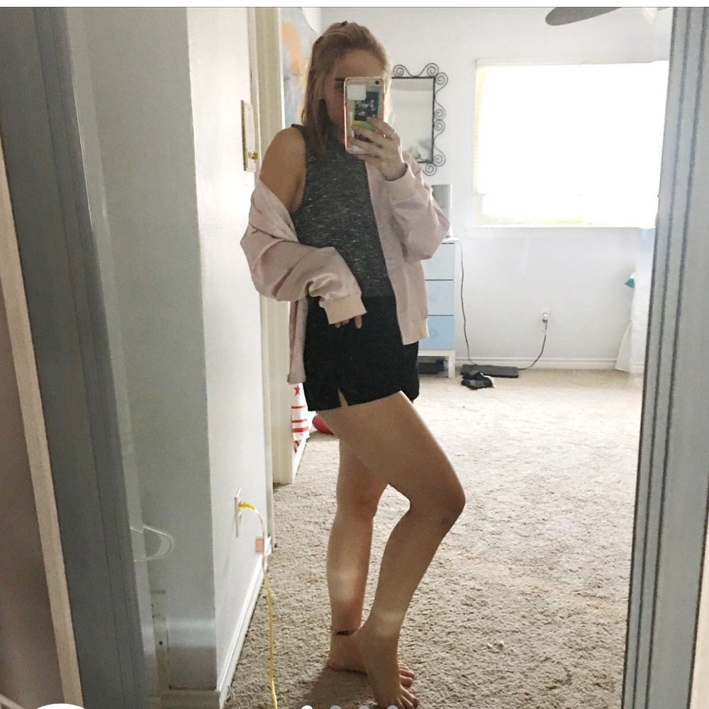 Light Pink silk bomber jacket