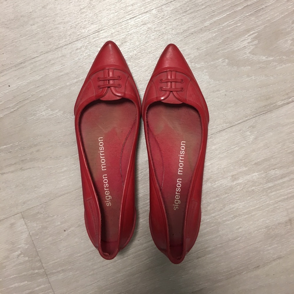 Sigerson Morrison Red Rainproof Flat