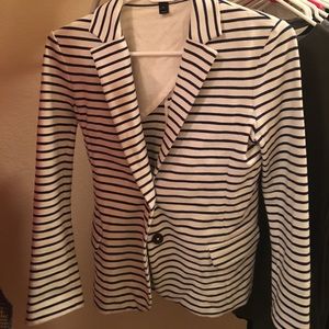 Striped j crew blazer