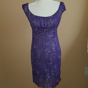 Labelle purple sheered short sleeved dress size sm