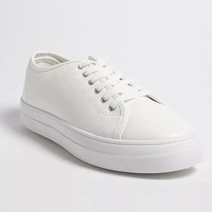 Faux leather platform sneakers