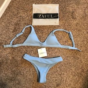 Zaful light blue thong bathing suit (s: small)