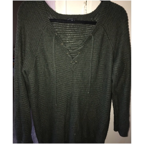 Knitted tie up sweater - Picture 1 of 1