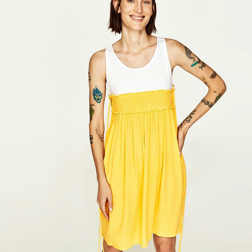 ZARA Contrasting Color New Mini Dress