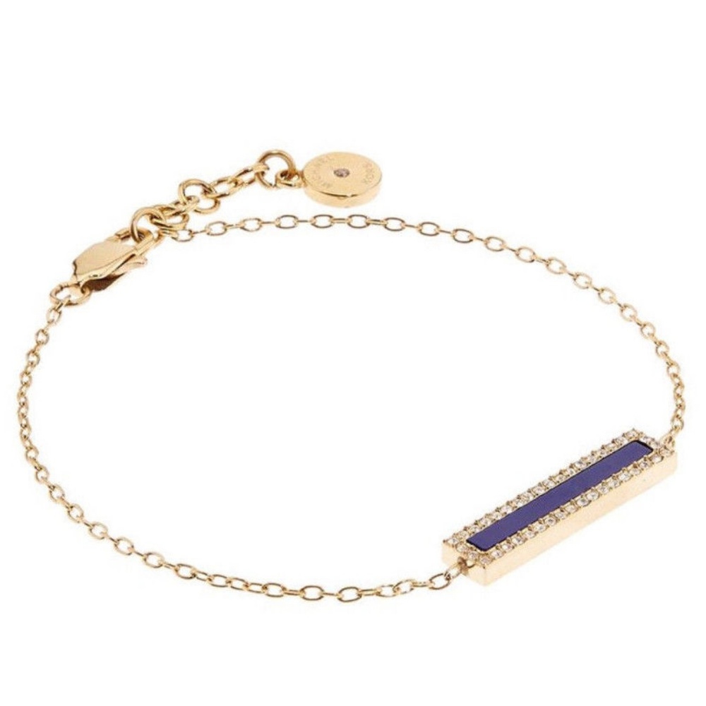 MICHAEL KORS Gold-Tone Lapis Crystal Bar Bracelet