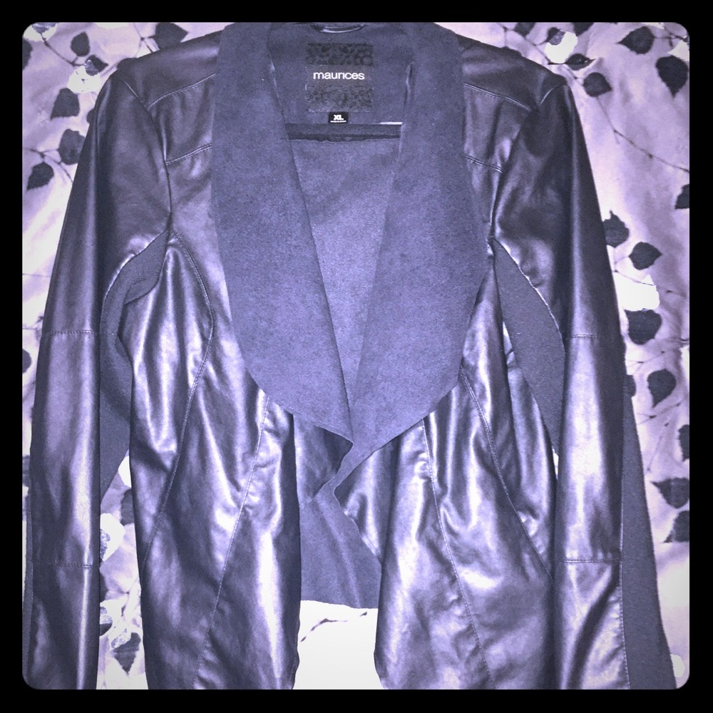 MAURICE'S XL black drape front blazer