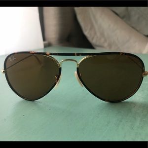 Ray-Ban Tortoise & Gold Ray-Ban Aviators (55mm)