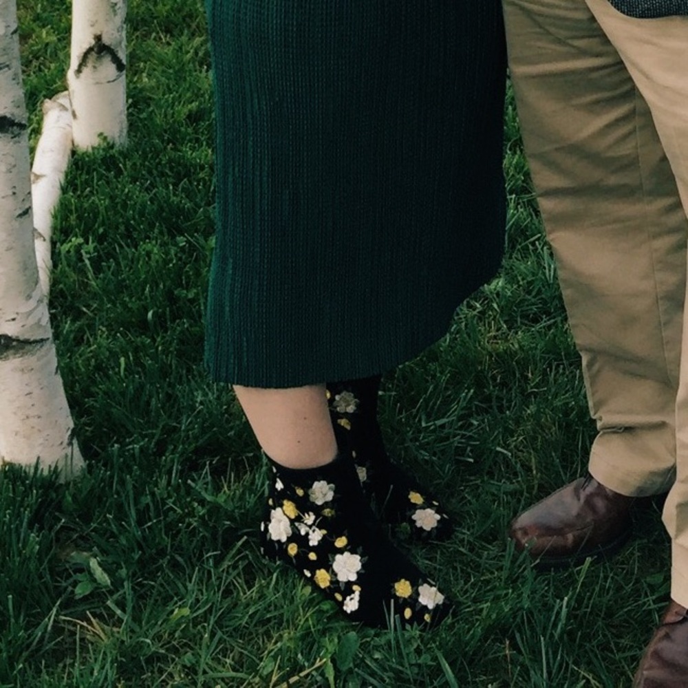 Velvet floral embroidered booties!