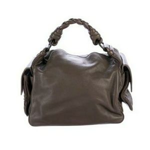 Authentic Bottega Veneta brown leather handbag
