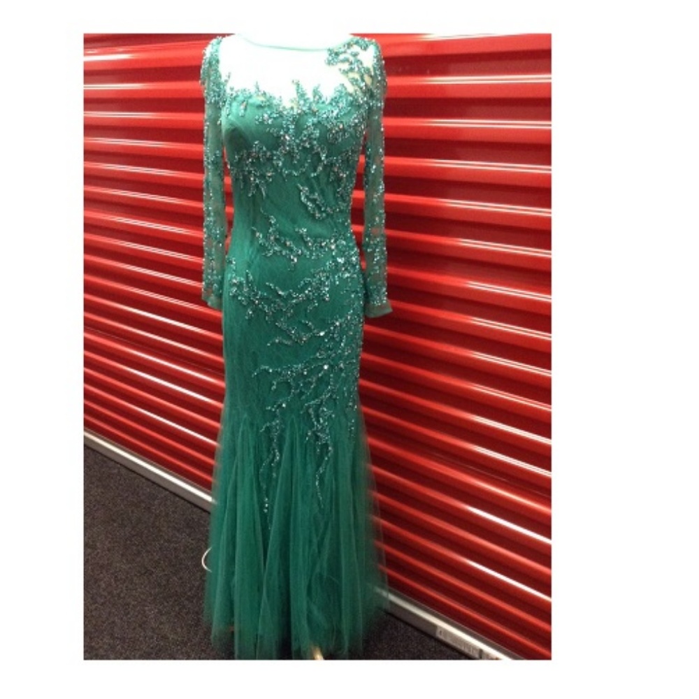 NEW Gown Party Prom Long Evening Dress Green - Picture 2 of 5