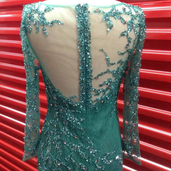 NEW Gown Party Prom Long Evening Dress Green - Picture 5 of 5