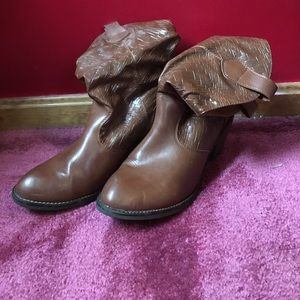 Brown cowgirl boots with heel