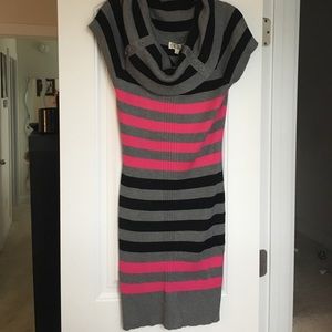 Pink Rose black/grey/pink sweater dress.