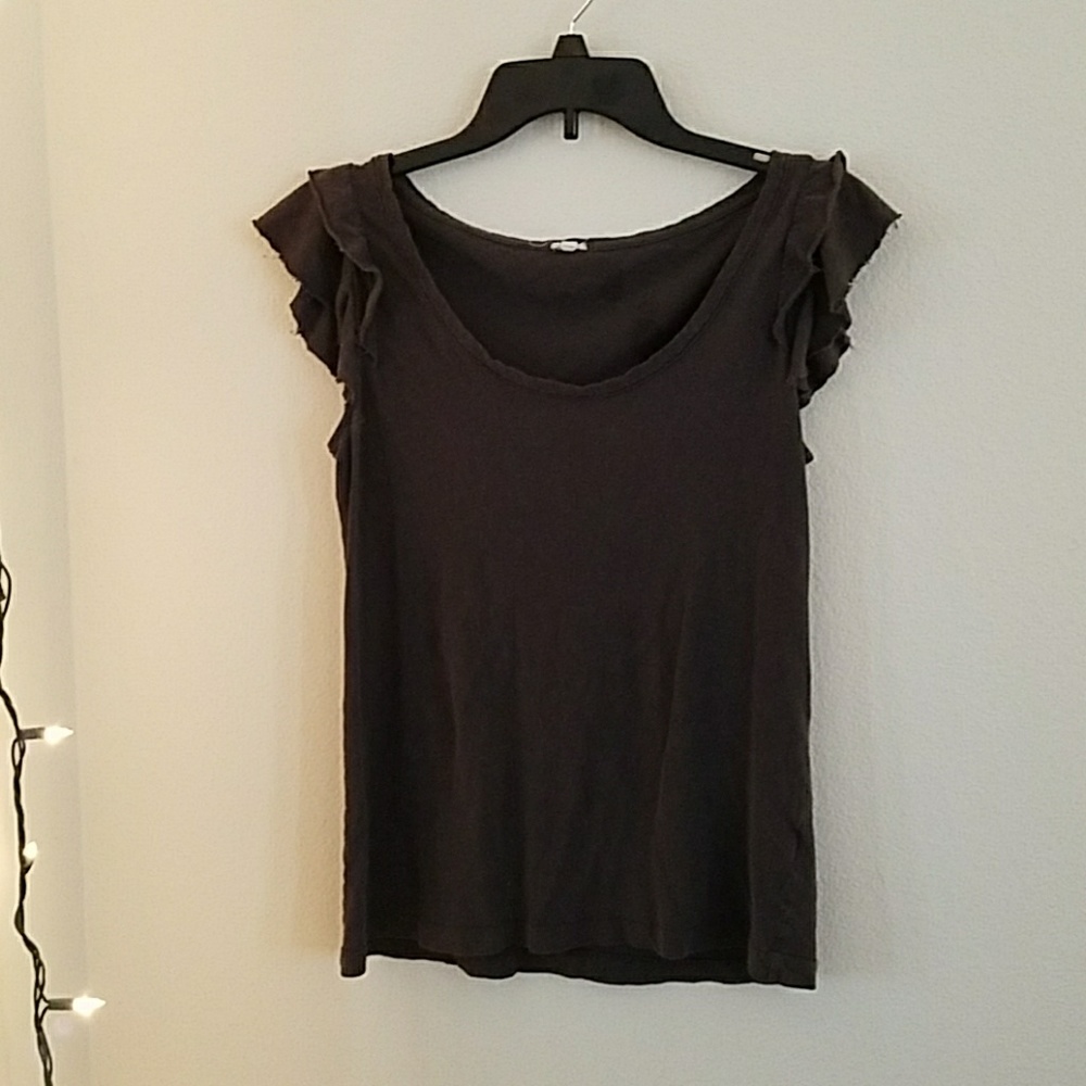Grey fringe blouse