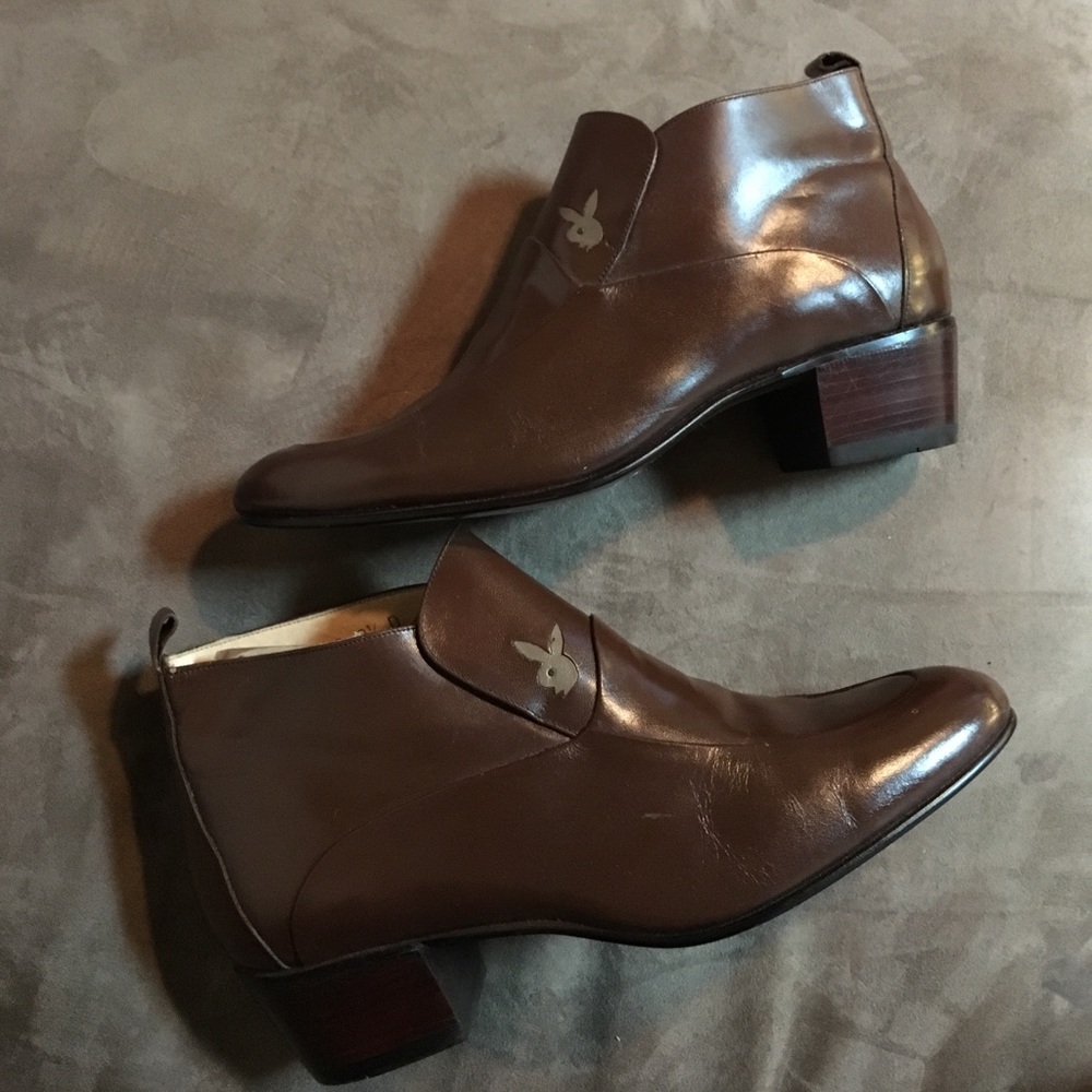 Playboy stacked heel Chelsea boot vintage