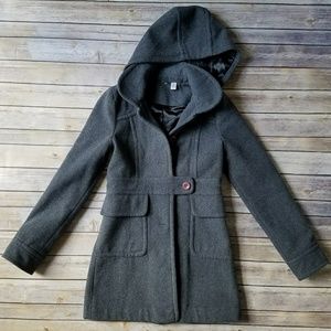 Wool Peacoat with removable hood