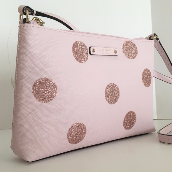 Kate Spade Ramey Crossbody Bag ~ Pink Glitter Dots - Picture 4 of 8