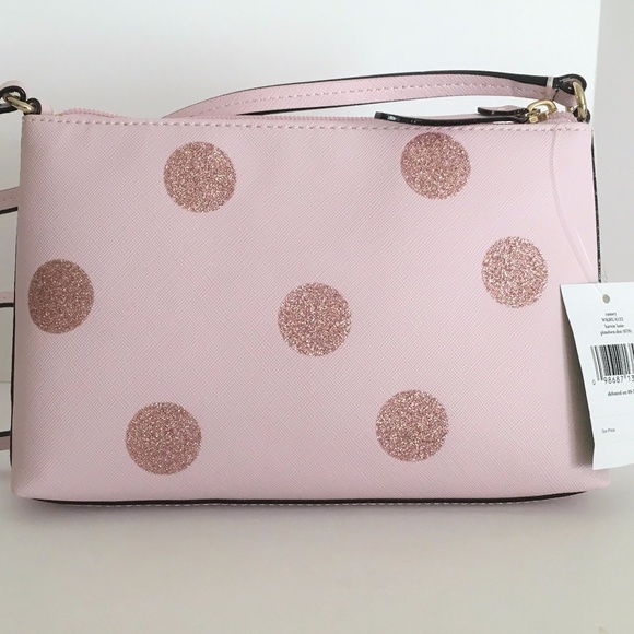 Kate Spade Ramey Crossbody Bag ~ Pink Glitter Dots - Picture 6 of 8