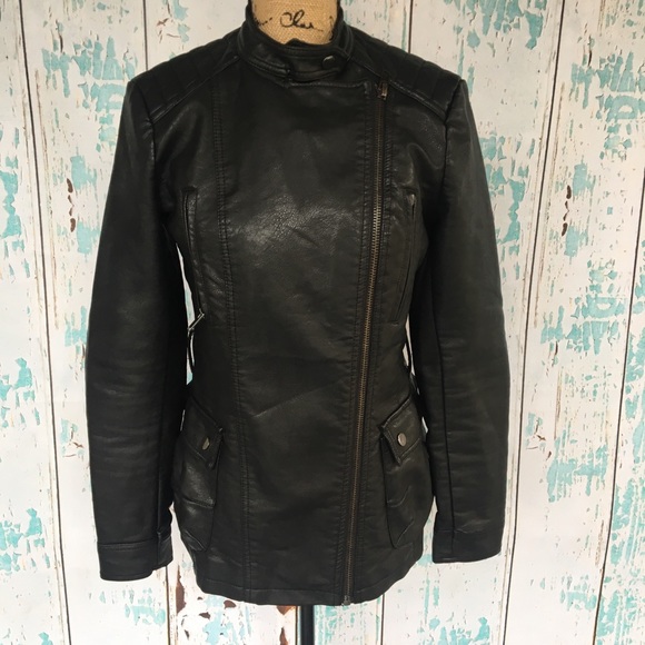 Zara Jackets & Blazers - Zara faux leather moto jacket size medium