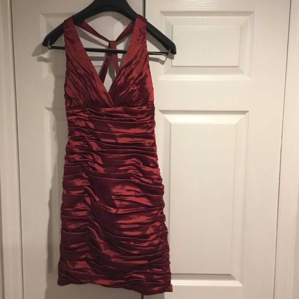Burnt orange cocktail dress
