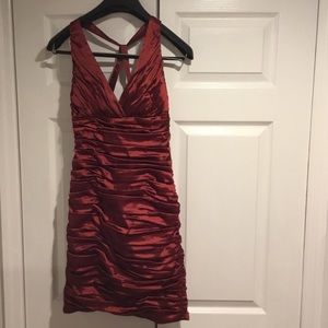 Burnt orange cocktail dress