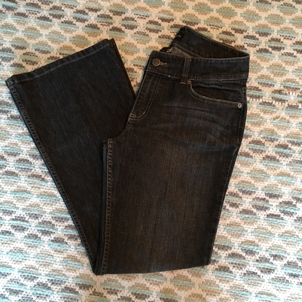 The Limited bootcut black wash jeans.
